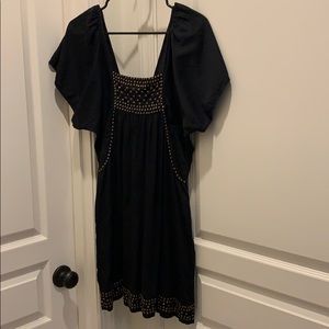 Black For Joseph dress with grommets and belt